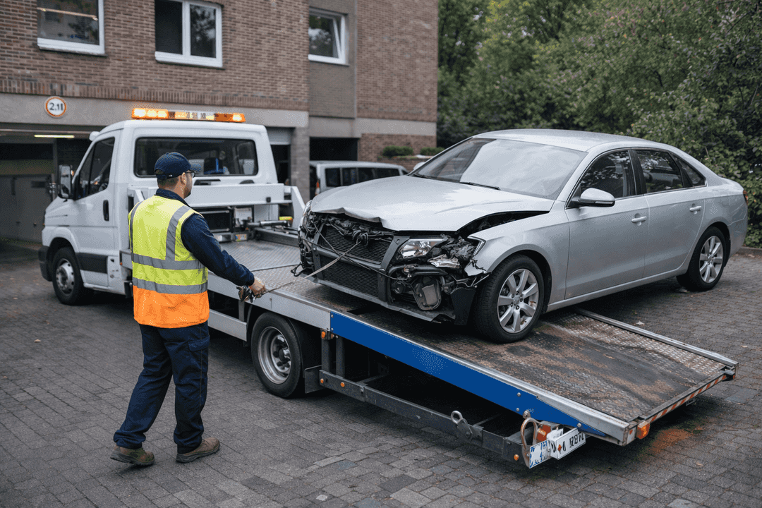 Abholung und Verladung bei der Autoverwertung Neuwied
